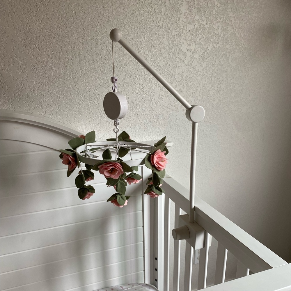 Pottery Barn Baby Felt Flower Mobile with white arm